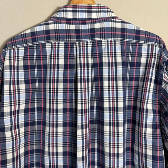 Brooks Brothers Plaid Regent Button Down Shirt Men's XL Blue White Preppy Casual - Picture 11 of 13